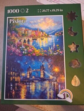 Puzzles for Adults 1000 Pieces Each, 2 Pack Unique Jigsaw Puzzle for Adults